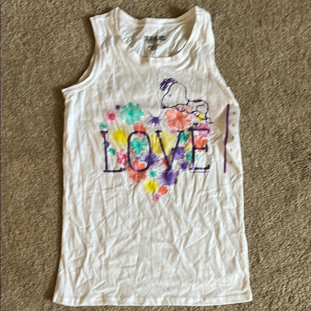 New with Tags NWT snoopy peanuts love tank xl flowers